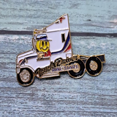 #ad Walmart Employee Pin Smiley Truck Driver White Semi $12.99