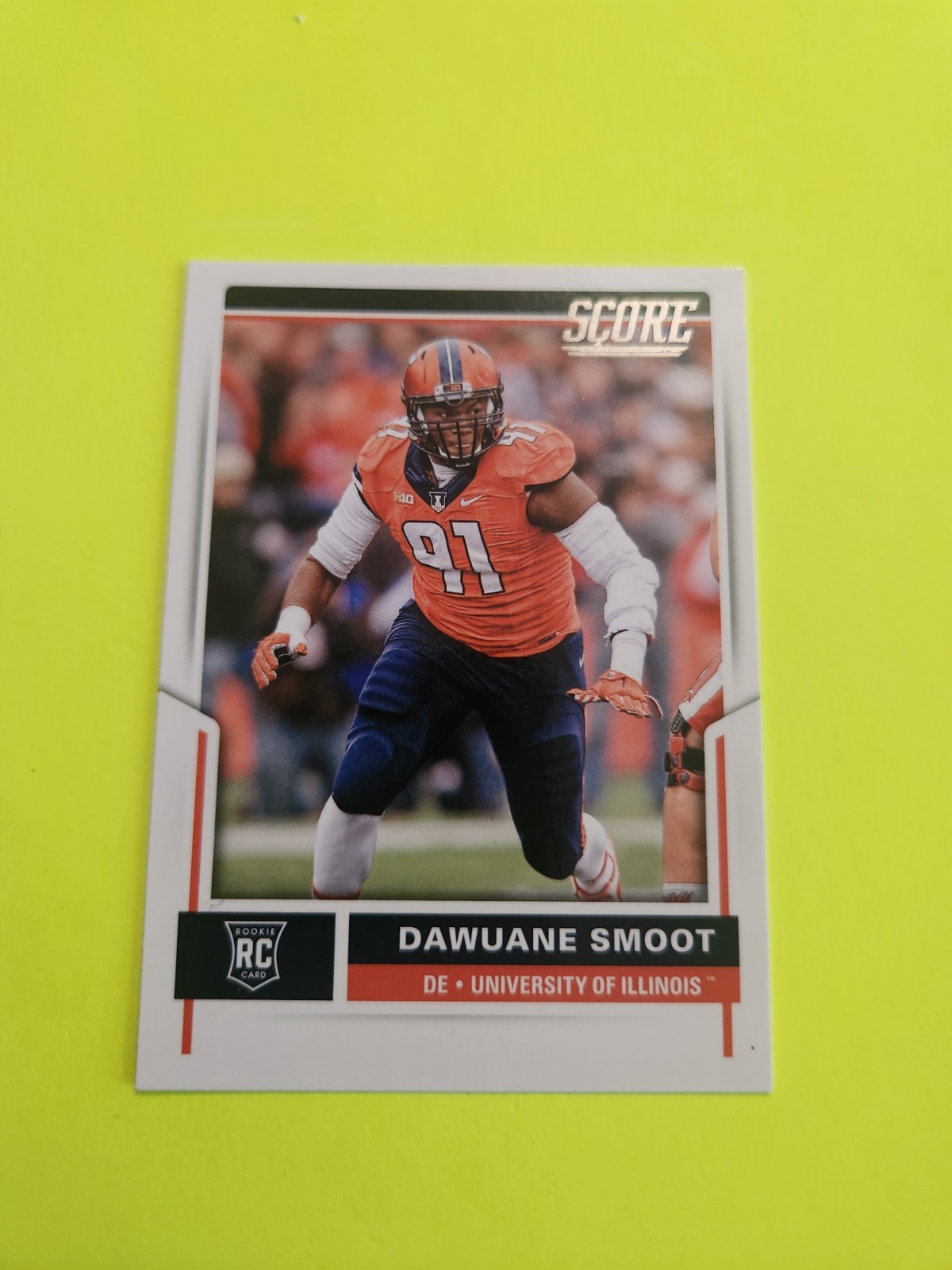 DAWUANE SMOOT 2017 PANINI  SCORE RC  #332 ILLINOIS  DE