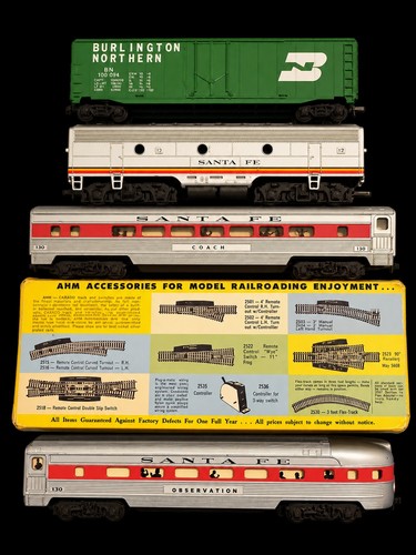 Vintage HO Scale Train Car Lot Santa Fe AHM Burlington Northern ...