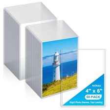 Ndsox 50 Pack 4" x 6" Rigid Print Protectors Hard Plastic x 6", Clear