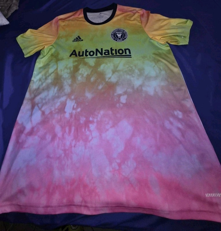 Adidas Men's Large MLS Inter Miami Pride Pre-Match 2021 Tie-Dye Jersey