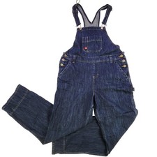 Dickies Denim Bib Overalls Mens Medium Blue Carpenter Workwear Utility Pockets