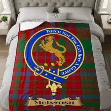 McIntosh Clan Crest Scottish Tartan Blanket