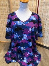 Scrubs Scrub Top Cartoon Disney Eeyore Winnie the Pooh Donkey 3XL Purple XXXL