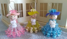 Handmade Beaded Angel Safety Pin Doll Ornaments by DollDarlings