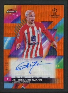 2024 Antoine Griezmann 06/25 Auto Topps Finest Uefa Champions League Wave Orange