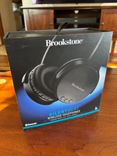 NEW Brookstone Silent Beat Wireless Headphones Black