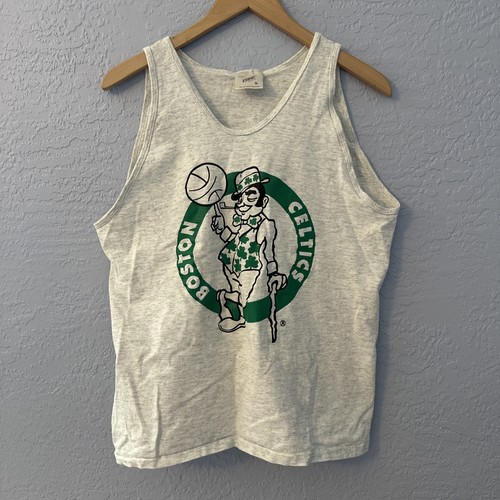 Boston Celtics Tank Adults Medium Gray Vintage Winners  BIKE Shirt Top Made  USA