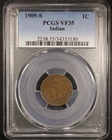 1909-S Indian Head Cent - 1c PCGS VF35 - Key Date Example!