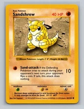 Pokémon TCG Sandshrew Base Set 62/102 Regular Shadowless Common - LP