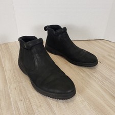 Ecco Black Suede Leather Zip Up Ankle Boots B...