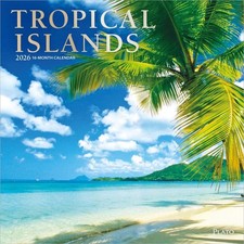 2026 Plato Tropical Islands 12" x Monthly Wall Calendar Multicolor