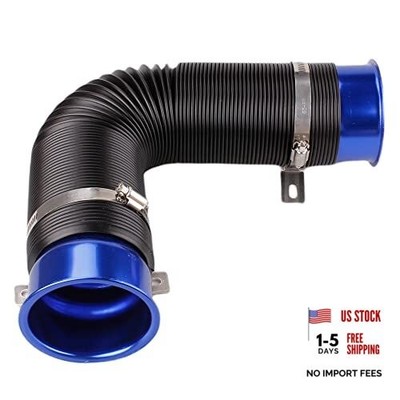 BARTOO 3'' Turbine Intake Pipe, Cold Air Intake Pipe 76MM Adjustable Blue