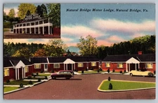 Vintage Natural Bridge Motor Lodge Postcard Virginia VA Linen Era