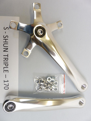S - Shun XD2 Triple Kurbelgarnitur 170mm mit Schrauben .. NOS Fahrrad