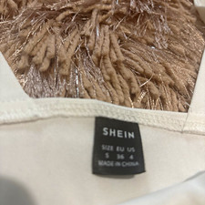 SHEIN White Solid Lace-Up Drawstring Lace Accents Corset Top Women s S