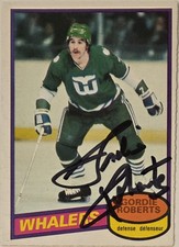 1980-81 O-Pee-Chee Gordie Roberts Auto Card #112 Hartford Whalers Hockey Signed 