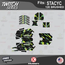 Graphics Kit for  STACYC 12E Brushed Electric Bike Twitch-lime