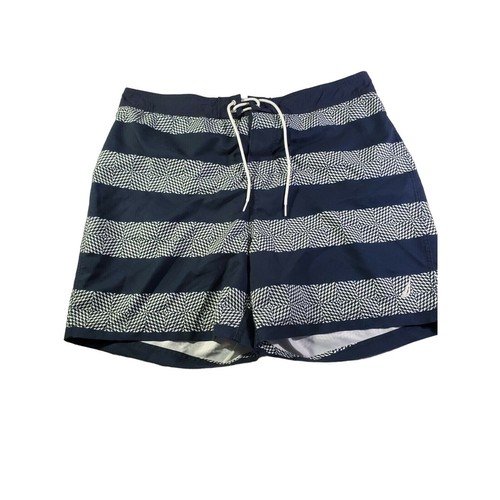 Nautica Swim Trucks Size XL Mens Blue Striped High Rise Swimwear Lifeguard