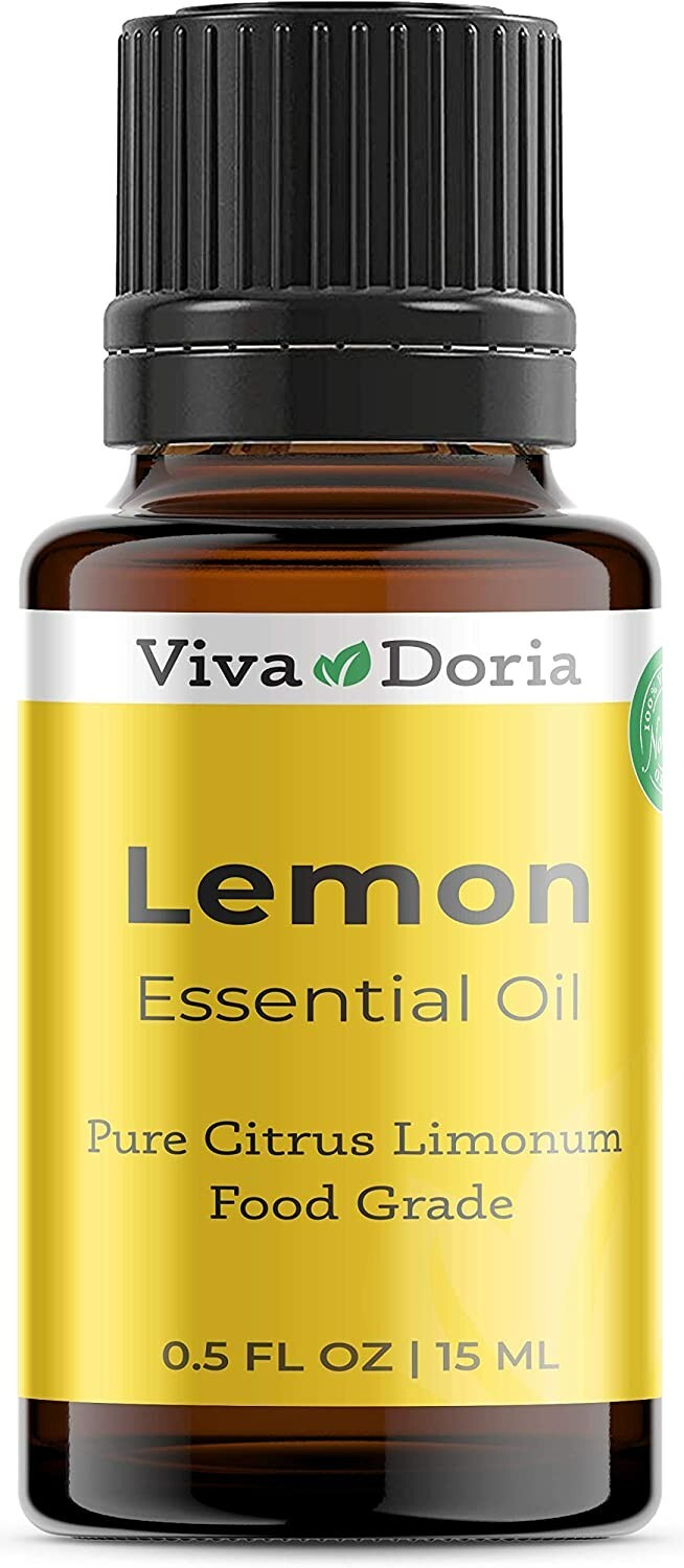 Viva Doria Pure Lemon Essential Oil, Food Grade, 0.5 fl oz