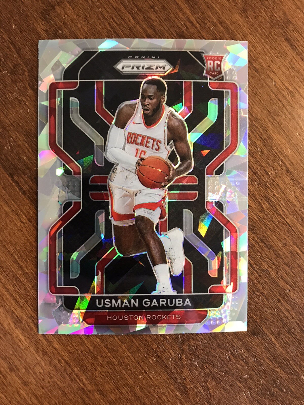 Usman Garuba 2021-22 Prizm Silver Cracked Ice Rookie #321 Warriors Rockets RC