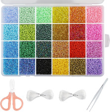 22800Pcs Glass Seed Beads for Bracelets Making Kit, Small Craft Beads 11/0 Waist