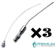 3 Pcs Surgical Frazier Tube No. 8 Aspirator 2.67mm Diagnostic 7.6" Instruments