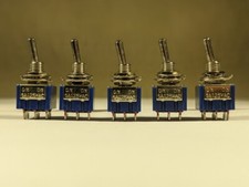 Toggle Switch 3 Position Mini MTS-203 DPDT ON-OFF 6A 125VAC Lot of 5 