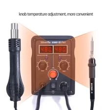 Silverflo 780W 2in1 8586D 2 IN 1 Hot Air Rework Station LCD Digital Display Iron