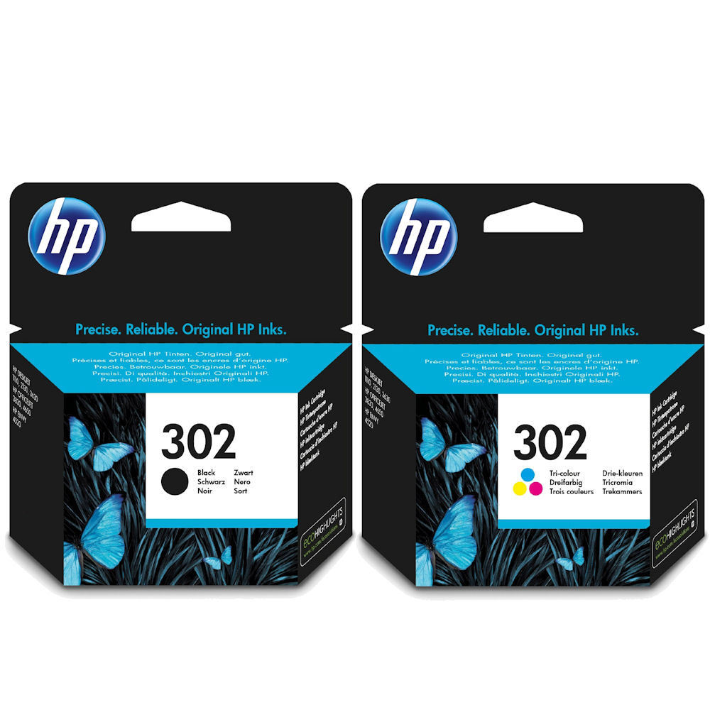 HP 302 BLACK AND COLOUR CARTRIDGES ORIGINAL FOR 1110 | eBay