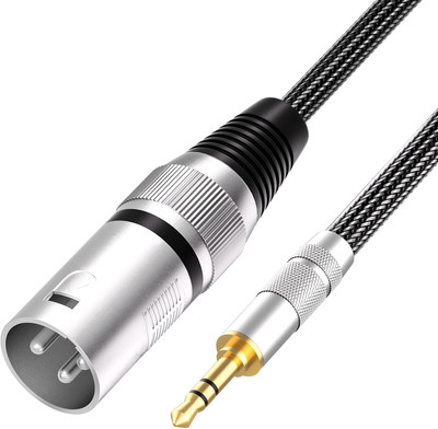 3.5mm to XLR Male Microphone Cable - 10ft Unbalanced Adapter Cord