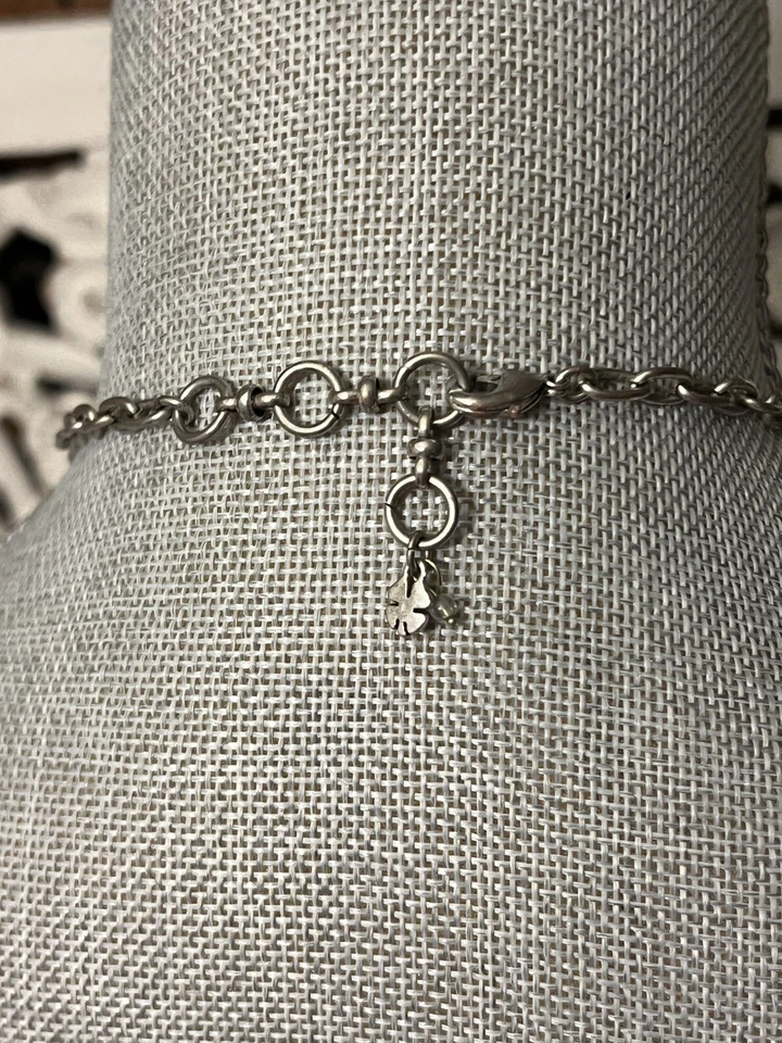 Lucky Brand Bib Necklace Silver Tone Faux Turquoise Boho Statement Jewelry - Image 3 of 3