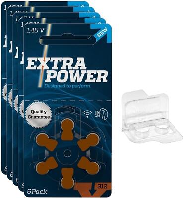 30x Extra Power Gr. 312 - Blister Hörgerätebatterien PR41 + Box