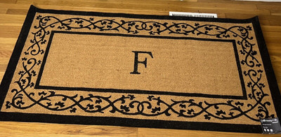 Entrance Doormat 36''x72'' Callaway Mills (F) Monogram Multi-Colored Rectangle NEW