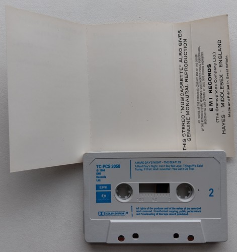 THE BEATLES - A HARD DAY'S NIGHT (PARLOPHONE TCPCS3058) EARLY 1980s UK CASSETTE - Picture 3 of 3