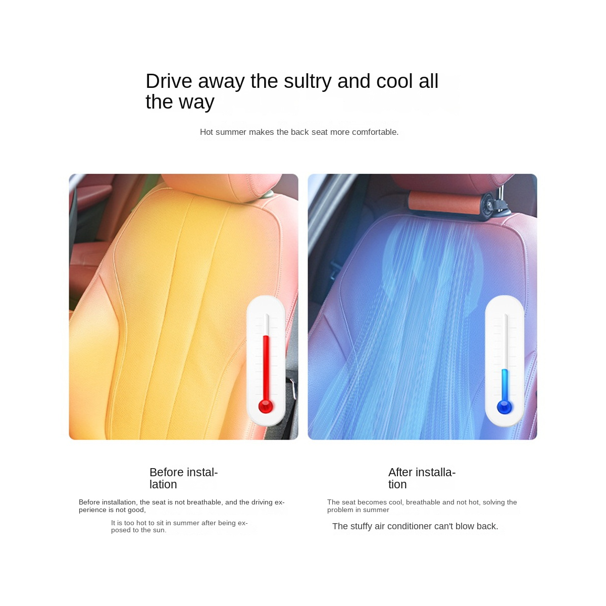 Car Fan Fan Back Pillow Fan Headrest Fan Car Supplies Brown U4A57830 eBay