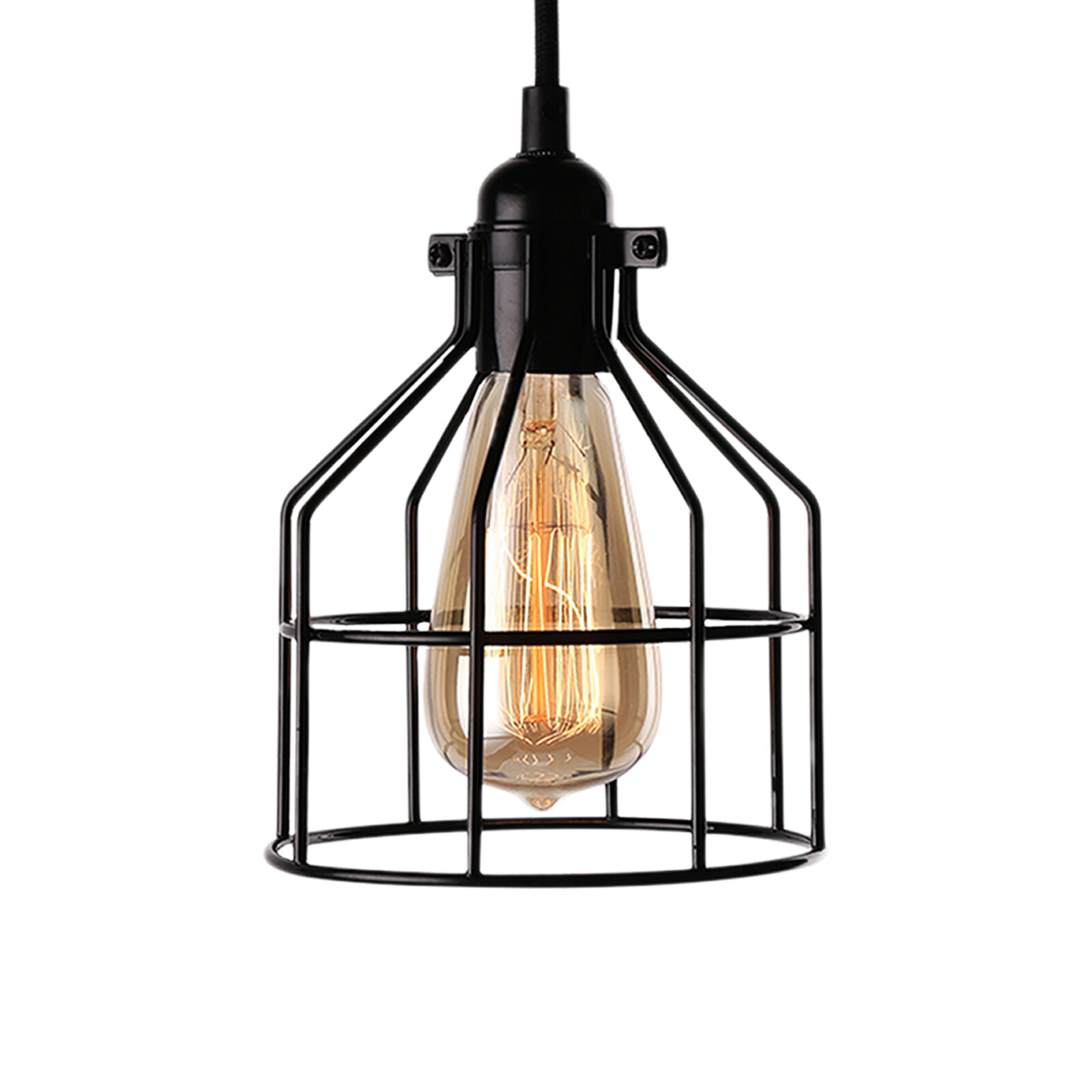 Industrial Cage Pendant Light Metal Wire Barn Cage Light Black Copper
