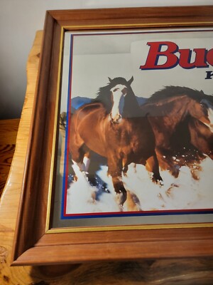 Budweiser ミラー RARE~ 1996 Budweiser Clydesdale Mirror KING OF BEERS 52