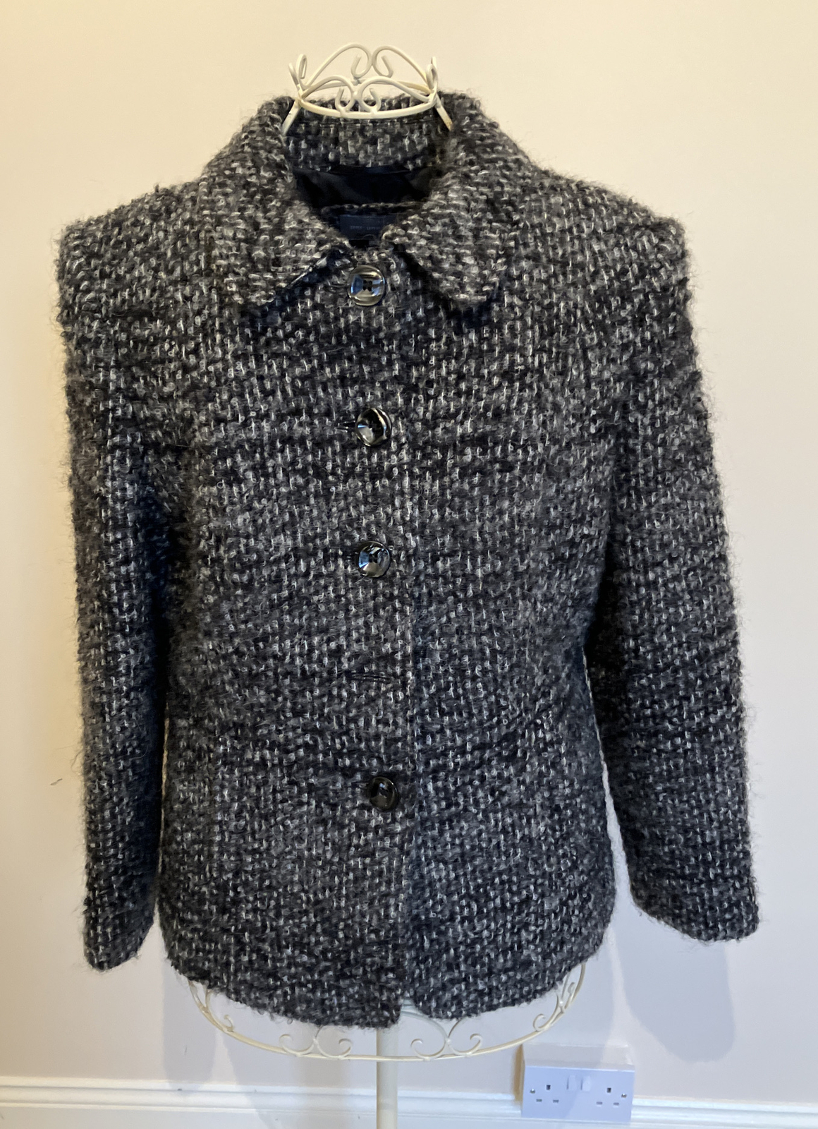 M and S Per Una Italian Fabric Black Mix Size 14 Jacket