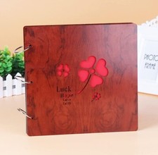 NEW Wooden Scrapbook Album Photo Album Love Book Set, 60 Pages, Pens  Stickers