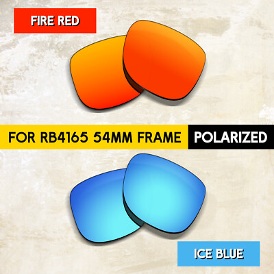 Ice Blue & Fire Red POLARIZED Replacement Lenses for Ray-Ban RB4165 54MM, 1.5MM