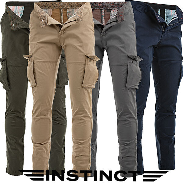 Pantaloni Uomo Cargo con Tasche Laterali Slim Fit Pantalone Estivo Tasconato 709