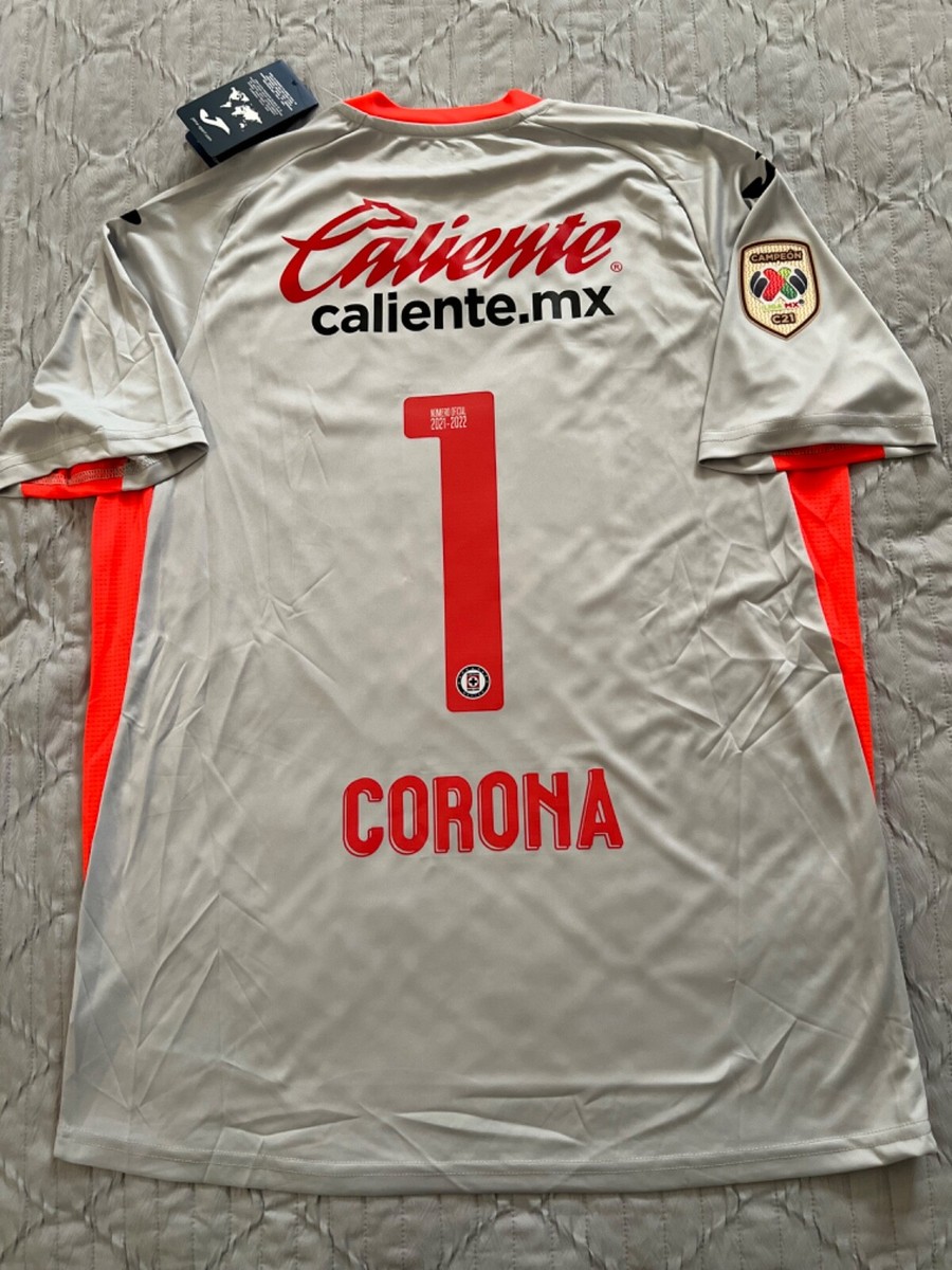 Joma CRUZ AZUL GOALIE JERSEY 2021/2022 PARCHE CAMPEÓN 2021 PORTERO NAME  “CORONA”