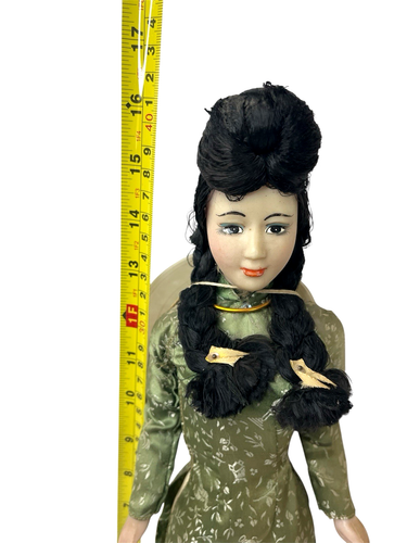 Chanh Hung Doll Leaf Hat Non La Heels Vietnam Souvenir Green 16” Soldier War 60s - Picture 14 of 14