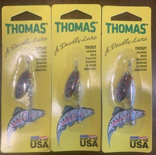 3 Packs Thomas E P Spinn 1/8oz Nickel