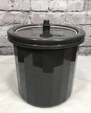 TUPPERWARE Vintage Mocha Brown 3 Piece Insulated Ice Bucket with Push Button Lid