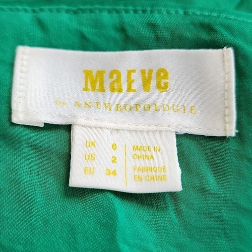 Maeve Tank Top Blouse Anthropologie Emerald Green Size 2 Sleeveless Flowy EUC - Picture 4 of 15