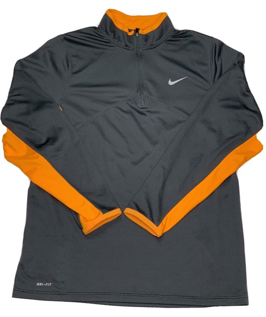 Nike 1/4 Zip Pullover Youth Size XL Dri-Fit Long Sleeve Gray/Orange | eBay