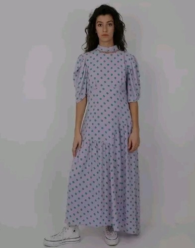Labelrail x Olivia & Alice Polka Dot Maxi Dress, Lavender /Green Size 12 - Picture 15 of 16