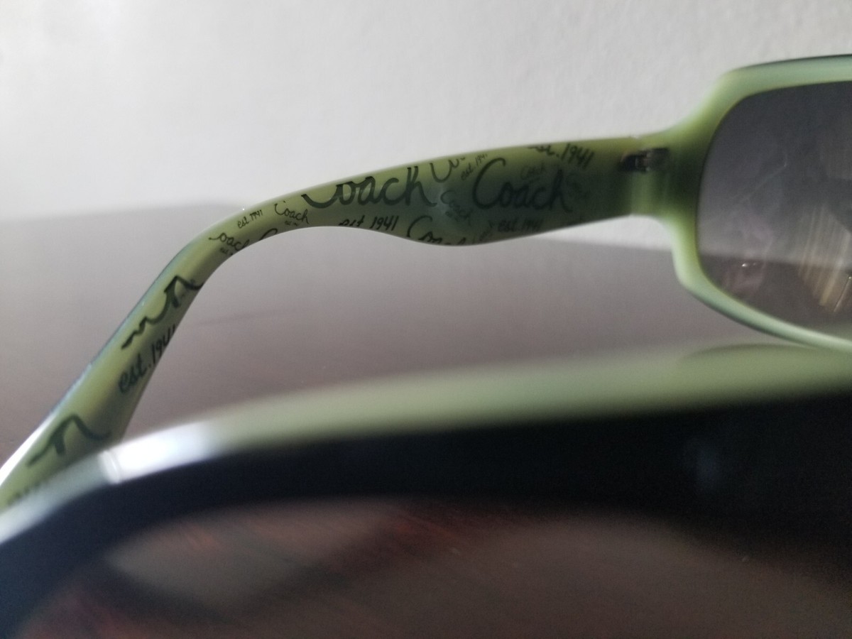 Coach Ginger S496 Black & Green Oversized Sunglasses with Hard